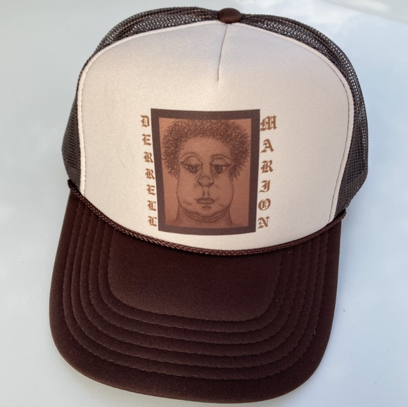 Crooked Harry DM Trucker Snapback Hat Cap Beige Brown Otto x DM